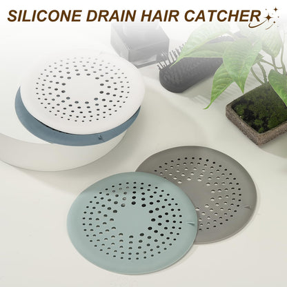 sourcing map 2 Pcs Shower Silicone Drain Cover, 5.9 Inch Shower Hair Catcher Drain Cover for Shower Room Bathtubs Kitchen Sink Laundry Room