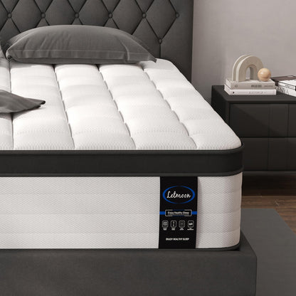 LETMOON 4FT6 Double Mattress, 25cm Pocket Sprung & Memory Foam Hybrid Bed