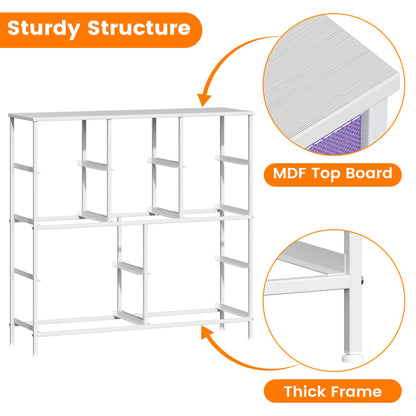 GoaHi Chest of Drawers, Large Dressers with Metal Frame and MDF Wooden Top Board, Adjustable Feet, Anti-Tip Safety