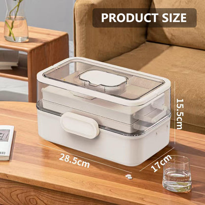 Sevitini Medicine storage, Medication Storage Box, 3 Layer Multi Grid Medicine Box, Large capacity, Medicine Container Box portable