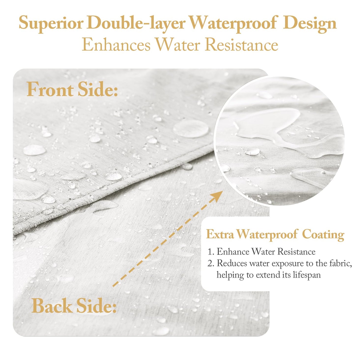 FY&XZH Shower Curtain, Heavy-Duty Linen-Texture Fabric Shower Curtain,Soft Double-layer waterproof Shower Curtains With Smart Function Stainless