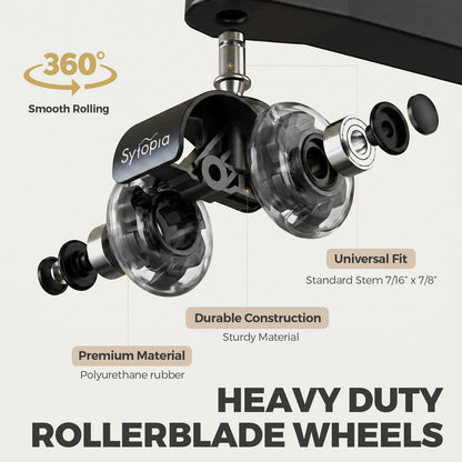 Sytopia Office Chair Wheels With 11×22mm Pin, Universal Fit 2-Inch Castors Replacement, Dual Wheel Rubber Smooth & Silent Chair Casters Wheels