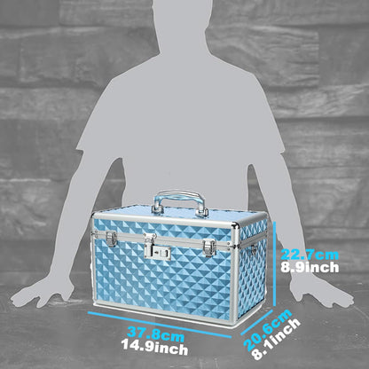 HEWEI WORKS Storage Box with Key Lock, Lockable Medicine Storage Box, Empty First Aid Box, Security Lock Box