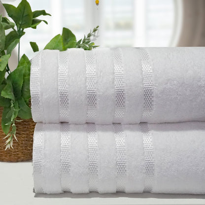 Casabella Deluxe 2 Piece Jumbo Bath sheet 90x180 cm 100% Cotton Extra Large Bath Towels Highly Absorbent White Bath sheets Towels