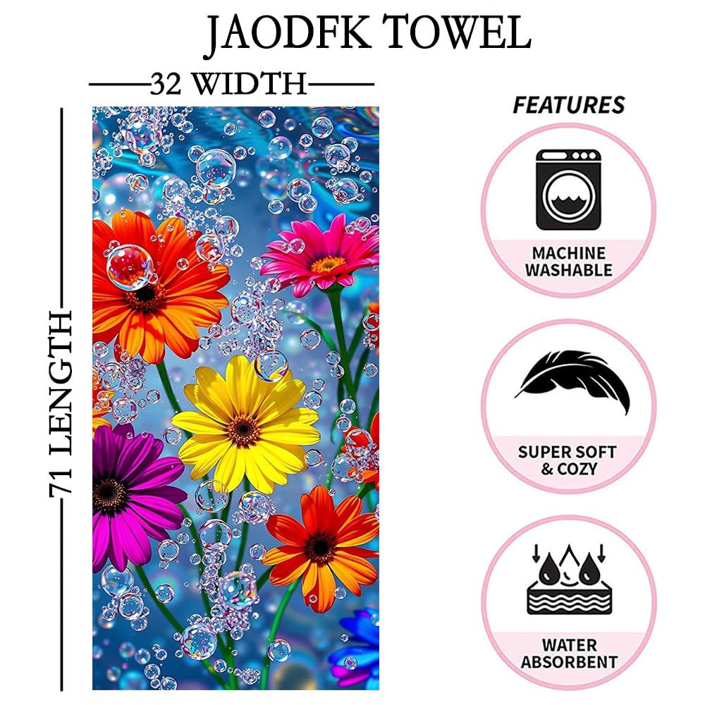 JAODFK Microfibre Beach Towel 71"X32" Quick Dry Lightweight Sand Free Large Thin Towels Travel Essentials For Adults Womens Swim Bath Accessories