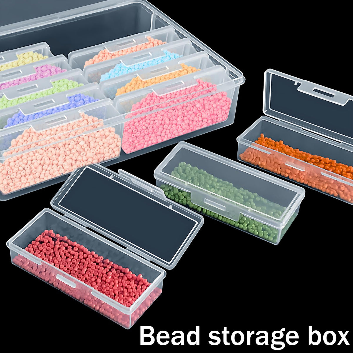 DARUITE Bead Storage Box, 13 Pcs Small Plastic Containers with Lids