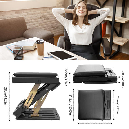 Footrest Desk, Adjustable Footstool Ergonomic Footstool Removable Office Foot Rest Footrest with Massage and Soft Seat Cushion for Car Office Home
