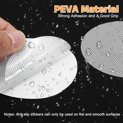 sourcing map 24pcs Non-Slip Bathtub Stickers,PEVA Anti-Slip Shower Stickers Showers Treads Round Appliques with 2 Pcs Scraper for Bath Tub Shower