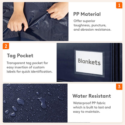 Lifewit 4 Pack Large Moving Bags with Lids and Sturdy Handles, Dark Blue
