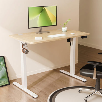 ERGOMAKER Electric Standing Desk 100x60cm, 2 Memory Presets, Gold Oak