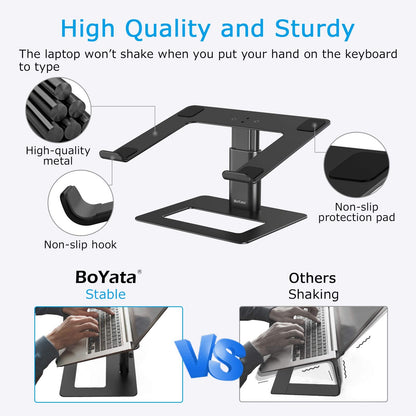BoYata Laptop Stand, Height Adjustable Laptop Riser for 11-17" Laptops