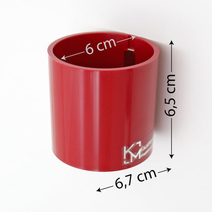 KalaMitica - Toothbrush Holder, Pen Holder, Kitchen Utensils Holder - Magnetic Containers to Save Space with Style - Set of 3 Cylinders - Red