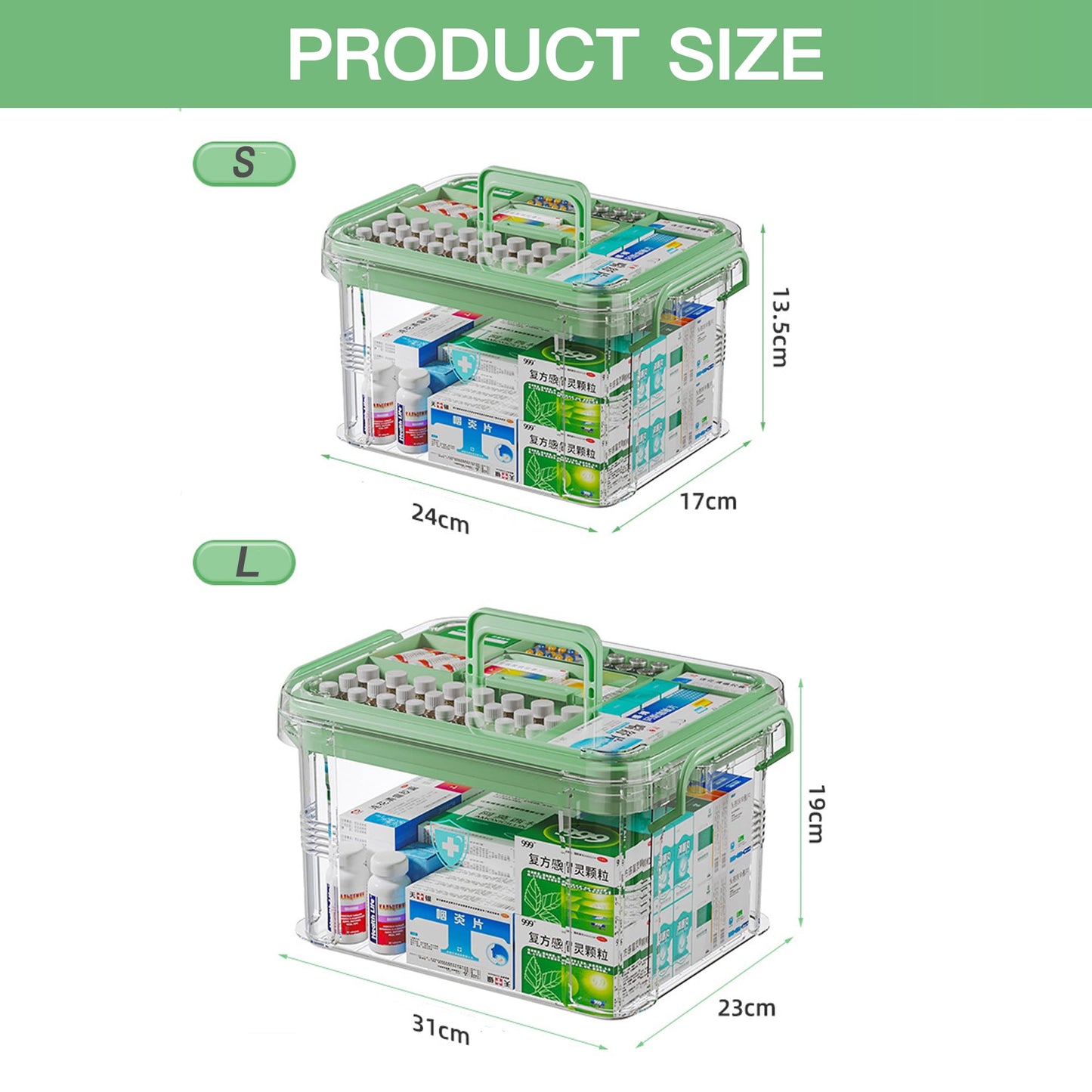 imuounl Medicine Storage Box, Medicine Container Box, First Aid Box Household Medicine Container For Medicine Storage