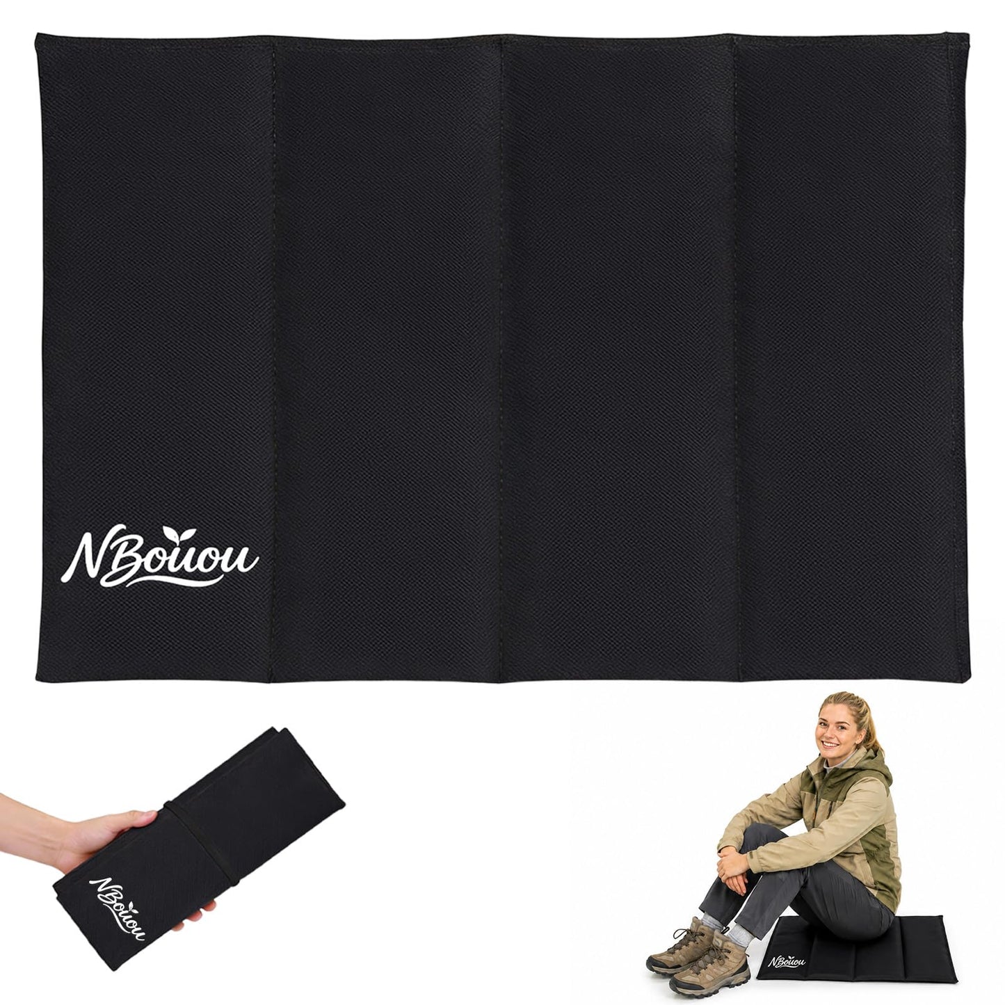 NBOUOU Folding Sit Mat Outdoor, 49 * 34 cm Portable Large Waterproof Sitting Cushion Seat Pad Foldable, Moisture-Proof Folding SeatMat for Camping