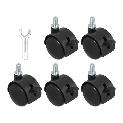 PATIKIL Office Chair Wheels Replacement 1.5", 5 Pcs Nylon Heavy Duty Office Furniture Casters Wheels with Wrench Universal Wheel for Hardwood Floor