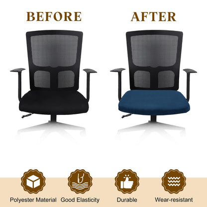sourcing map Office Chair Cover, Stretchable Soft Rotating Chair Slipcover Washable Desk Computer Seat Cover Protector for Office Home, L(45-48cm)