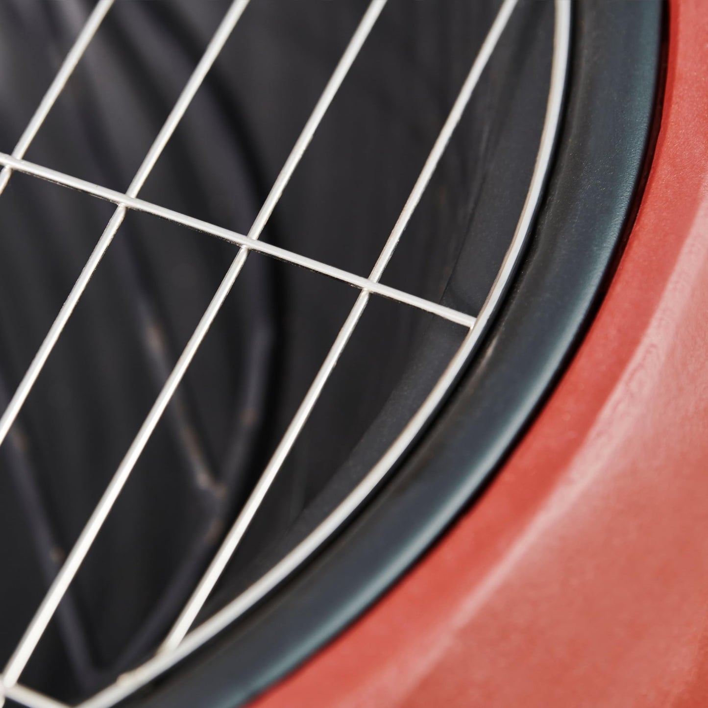 Teamson Home Outdoor Wood Burning Fire Pit, Small Round Fire Pit, Outdoor Chimenea, Firepit, Fire Bowl Log Burner with Poker, Grill and Lid, Red