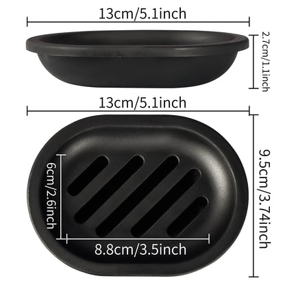 Topsky 2 Pack Plastic Soap Dish, Soap Holder Black
