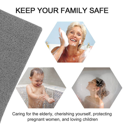 Loofah Shower Mat, Bath Mat Non Slip, Anti Mould Shower Mats for Inside Shower, 60 x 40 cm Shower Mats with Drain
