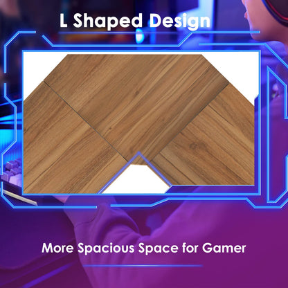 soges Computer Desk L-Shaped Desk Large Corner Desk L(150+150) * W55 * H76 cm Office Table Computer Workstation for Home and Office, LD-Z01-OK