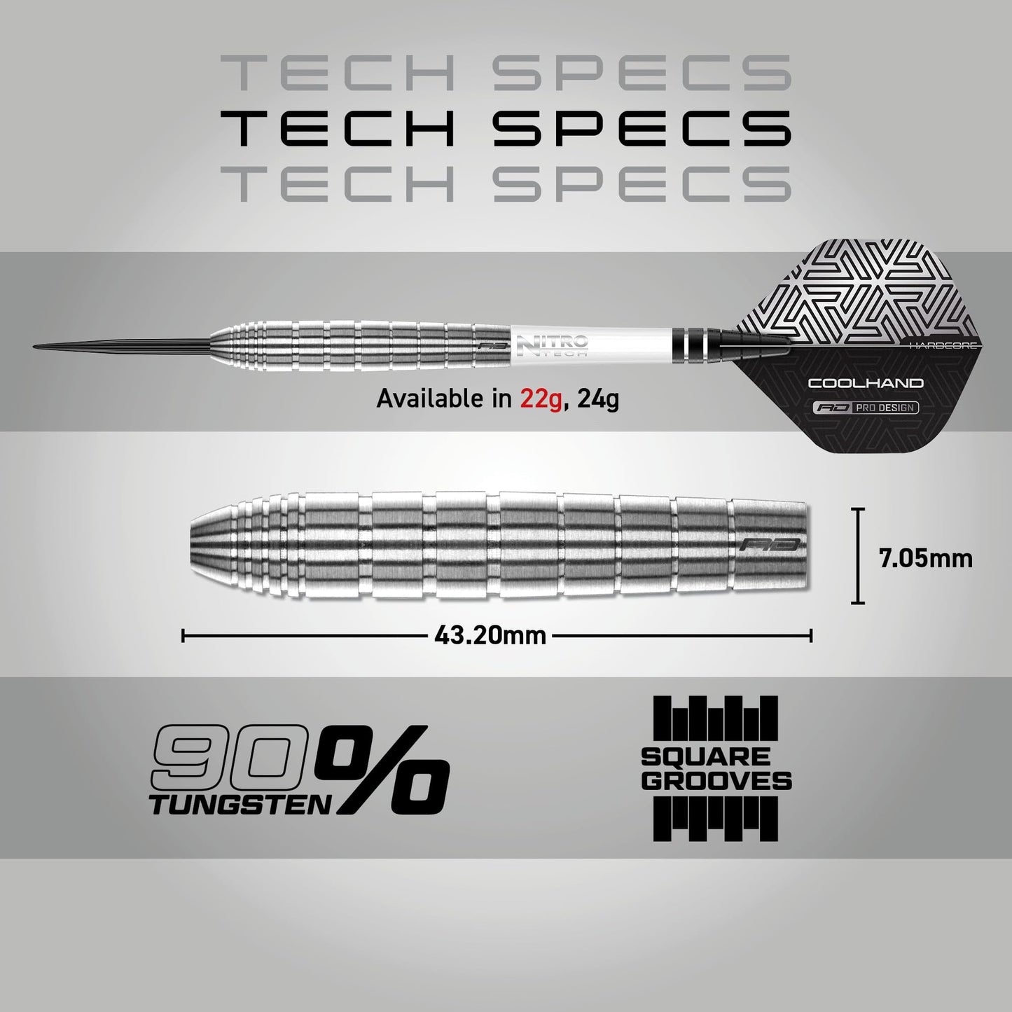 RED DRAGON Luke Humphries TX1 Pioneer 22 Gram Premium Tungsten Darts Set with Flights and Stems