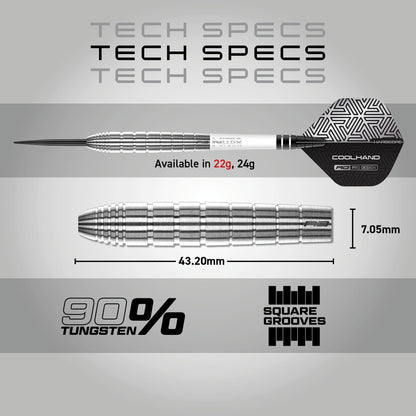 RED DRAGON Luke Humphries TX1 Pioneer 22 Gram Premium Tungsten Darts Set with Flights and Stems