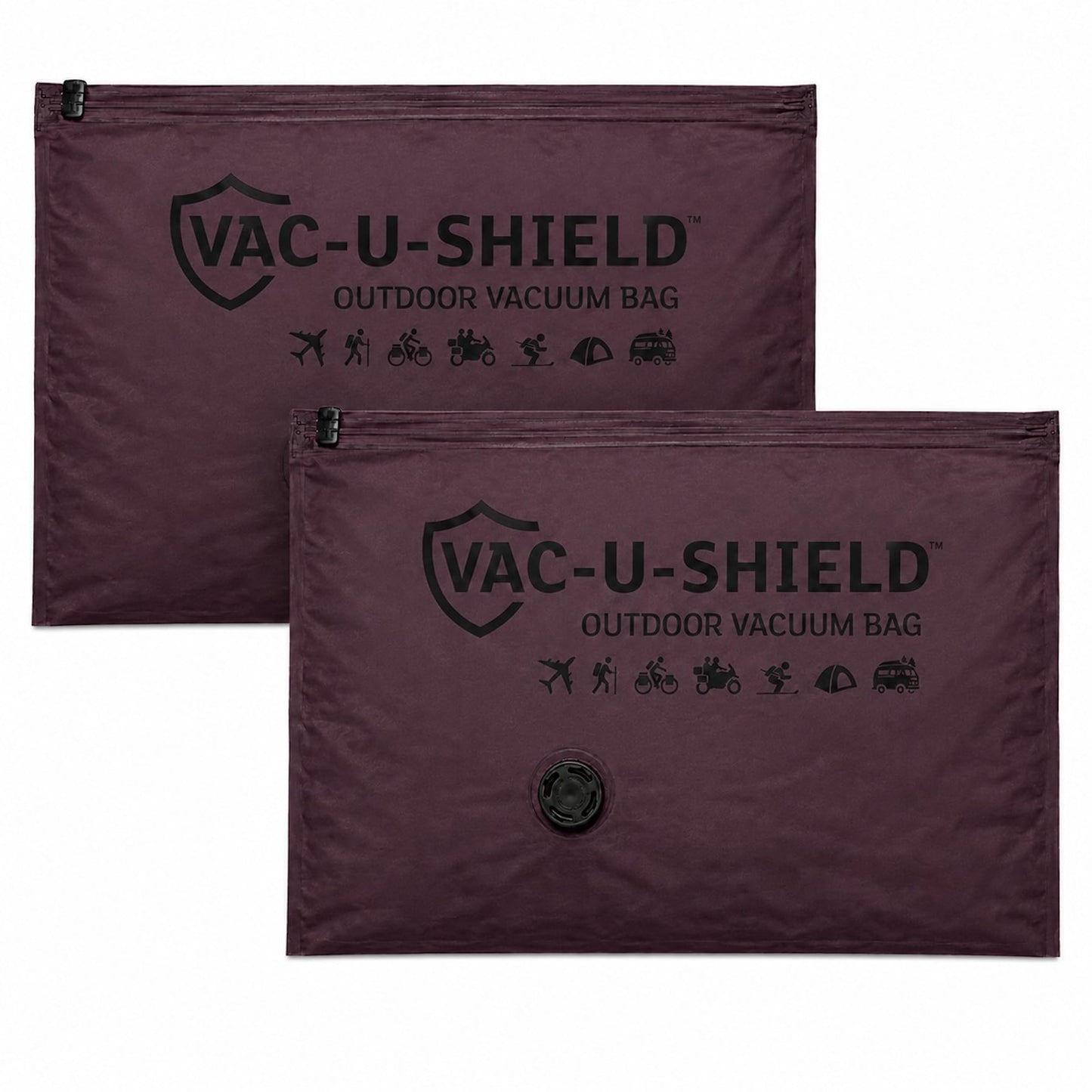 Vac-U-Shield Outdoor Travel Vacuum Bags, 2 Pack, Red 45x34 cm, Anti-Scratch
