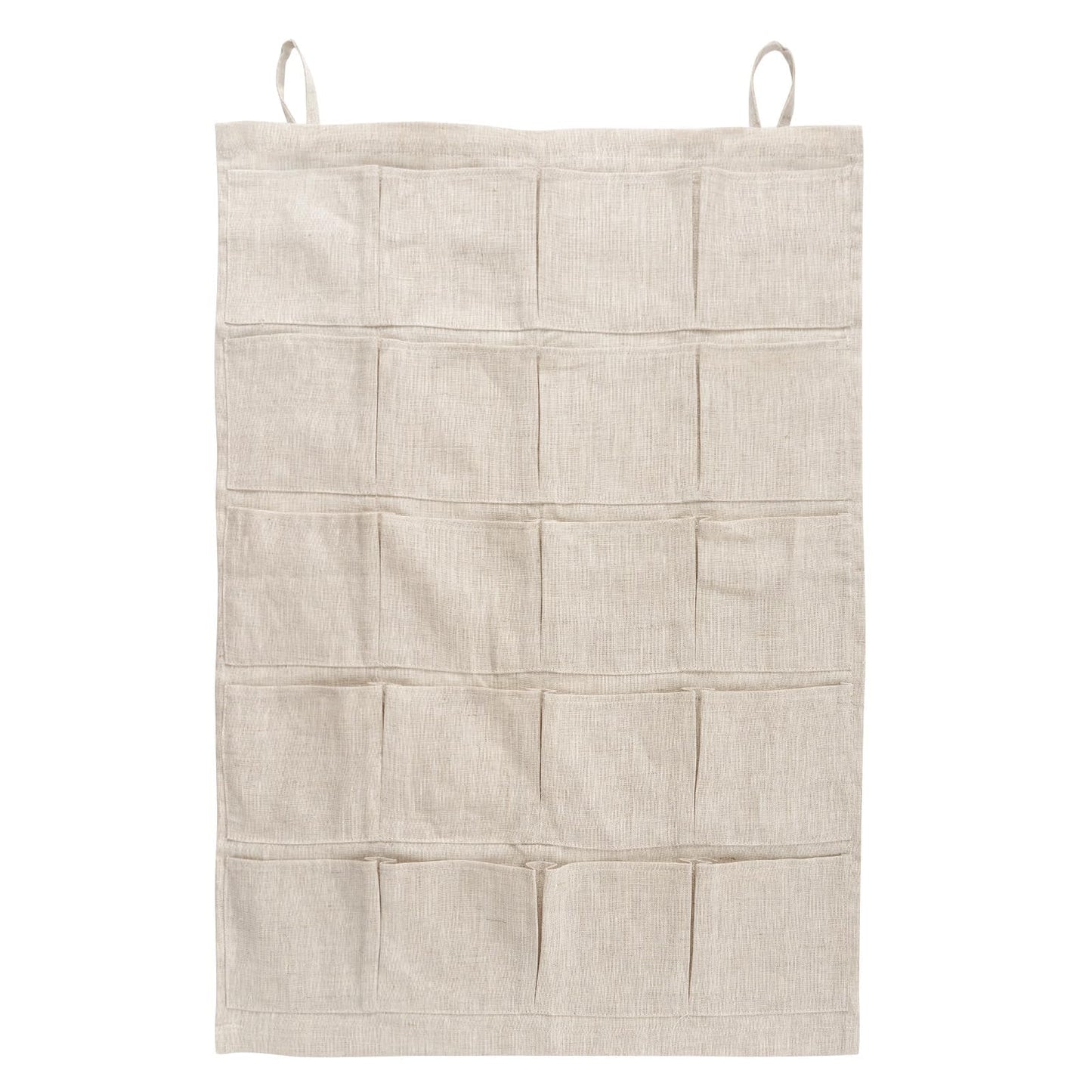 HSOFTIFY 100% Pure Linen Hanging Storage Bags with 20 Pockets, Linen