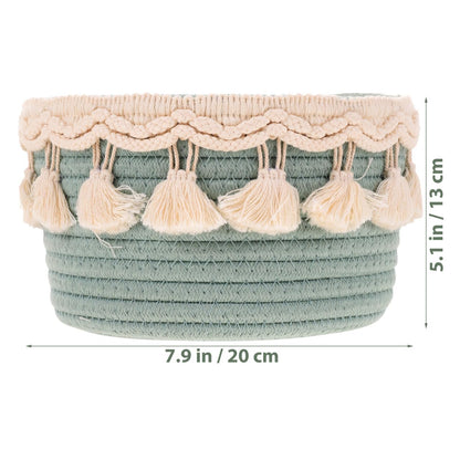 Ciieeo Woven Storage Basket Rope Storage Basket for Bathroom Bedroom and Desktop Organising Small Round for Snacks Cosmetics and Everyday Items 7.87