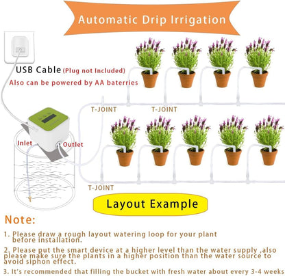 WOWLED Automatic Drip Irrigation System, Indoor Plant DIY Smart Irrigation Kit Self Watering System for House Plants, Watering Equipment for Potted
