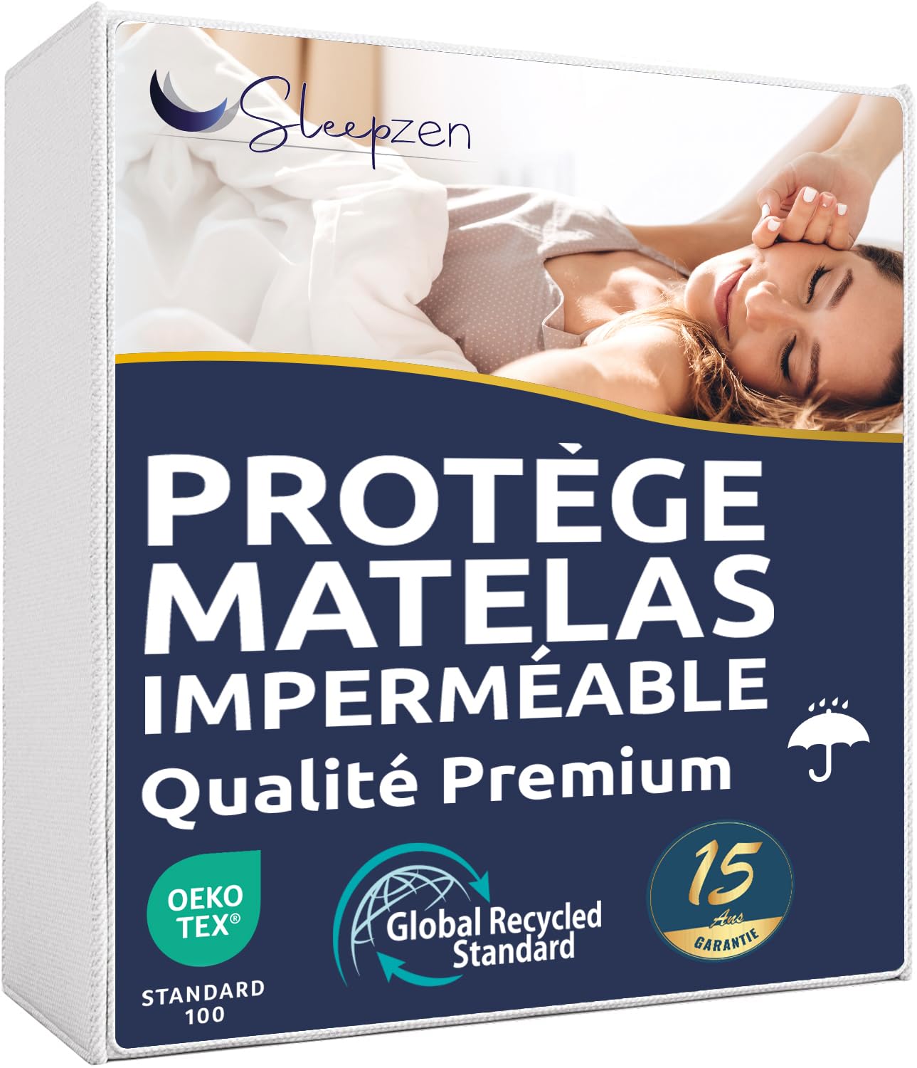 Sleepzen - Waterproof Mattress Protector 60 x 120 cm - Certified Oeko-TEX® - Surface 70% Cotton Fleece, 30% Polyester