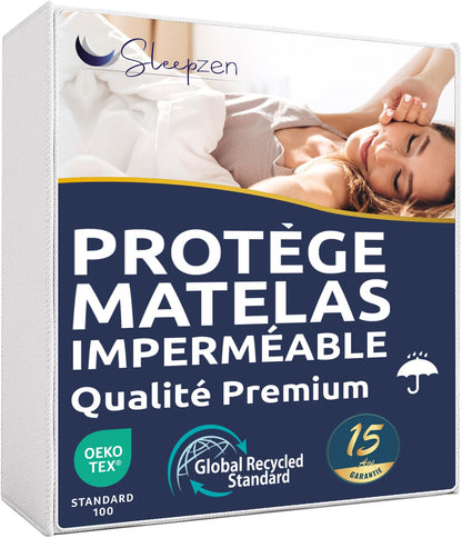 Sleepzen - Waterproof Mattress Protector 60 x 120 cm - Certified Oeko-TEX® - Surface 70% Cotton Fleece, 30% Polyester