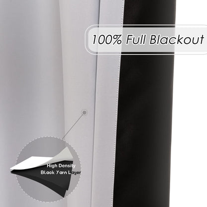 Melodieux Blackout Thermal Lining for Curtains - Blackout Liners for Eyelet Curtains, 3 Pass Linings for Bedroom Draps (Black, 66x54)