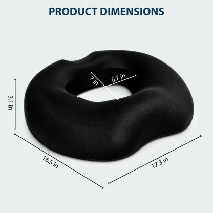 Cazoro Donut Cushion & Donut Pillow for Tailbone Pain Relief - Memory Foam Coccyx Seat Cushion for Hemorrhoids, Sciatica, Postpartum & Pregnancy