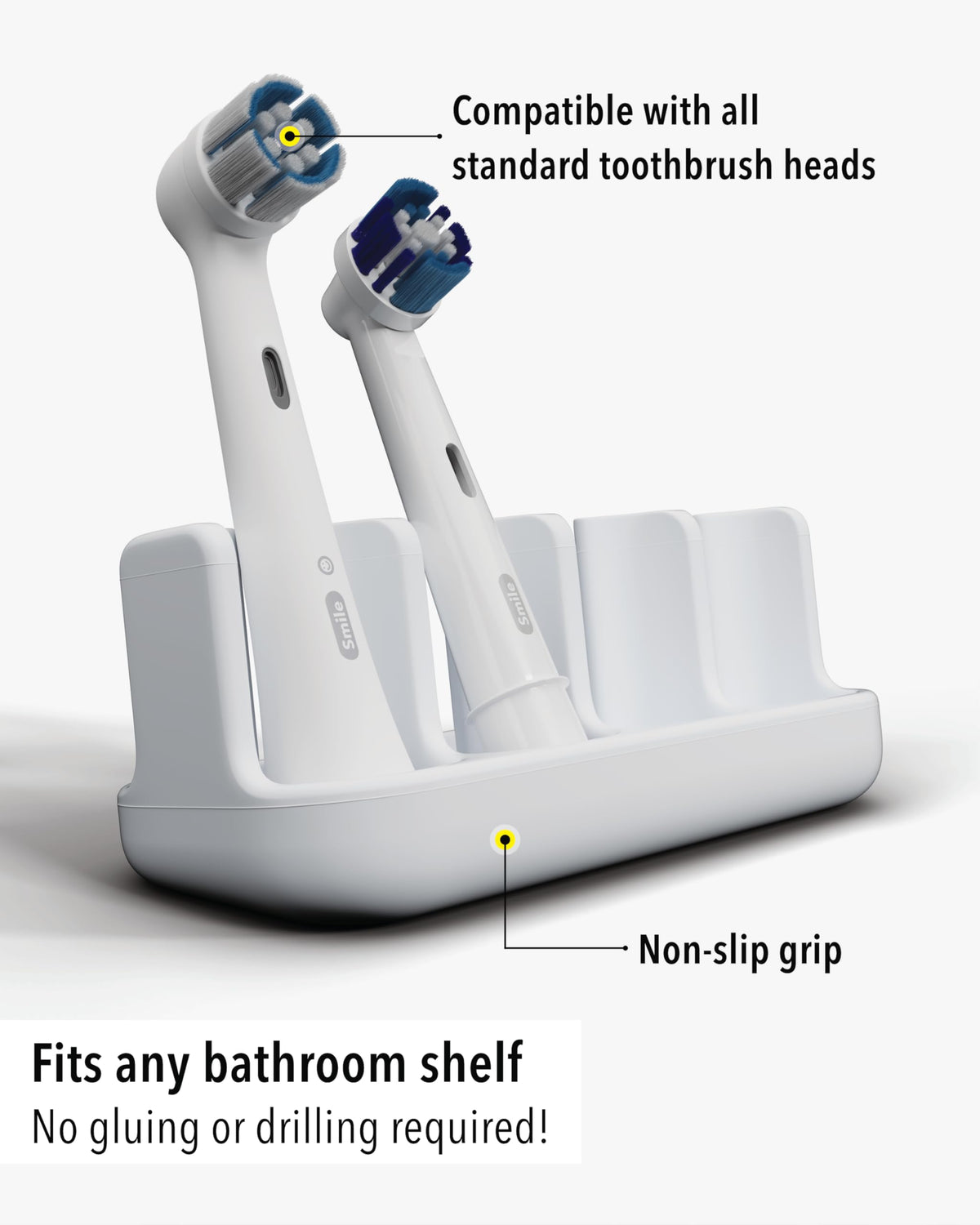 Qikfresh holder for 4 electric toothbrush heads (White)