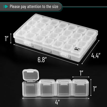 Mr. Pen- Diamond Painting Bead Storage Containers, 28 Grids, 2 Pack, Includes 160pcs Label Stickers, Diamond Art Bead BoxOrganizer