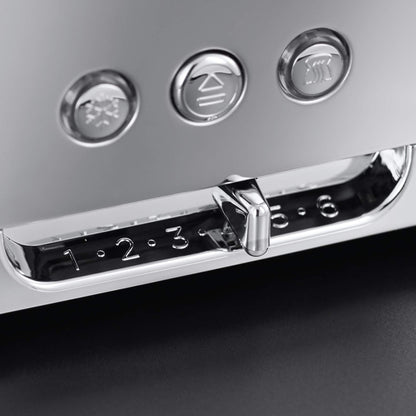 Russell Hobbs Long Slot 2 Slice Luna Toaster with faster toasting Technology (6 Browning levels, Defrost/Reheat/Cancel function, Lift & Look feature,)
