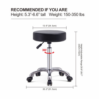 Grace&Grace Adjustable Rolling Stool Chair with Wheels for Massage Beauty Salon Shop Home Kitchen,Heavy Duty Rolling Swivel Stool