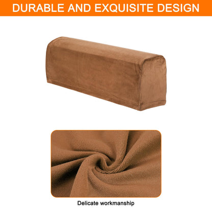 sourcing map Stretch Sofa Armrest Covers Camel 2 Pcs