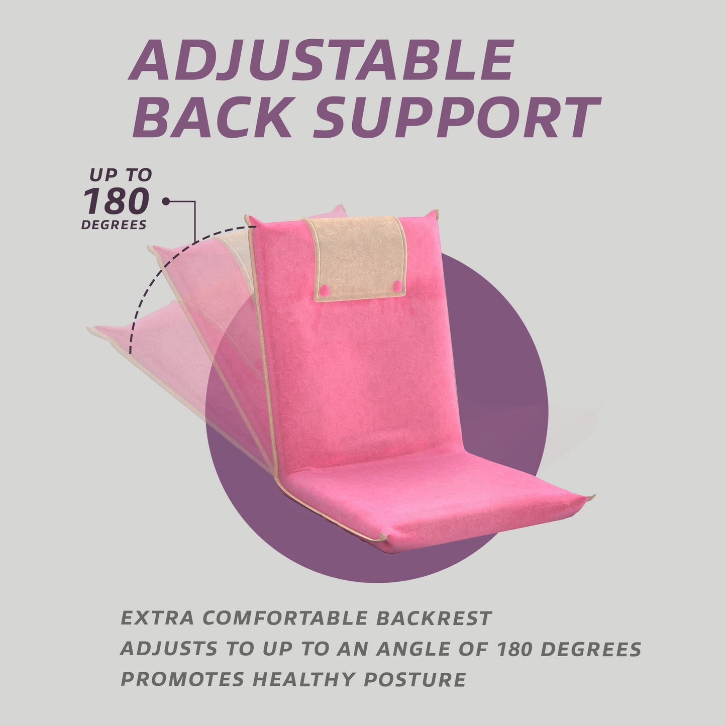 bonVIVO EASY II Comfortable Folding Chair, Portable Fold-Up Chair with Back Support, Floor Sofa & Lounge Chair for Relaxing, Ideal Meditation Chair &