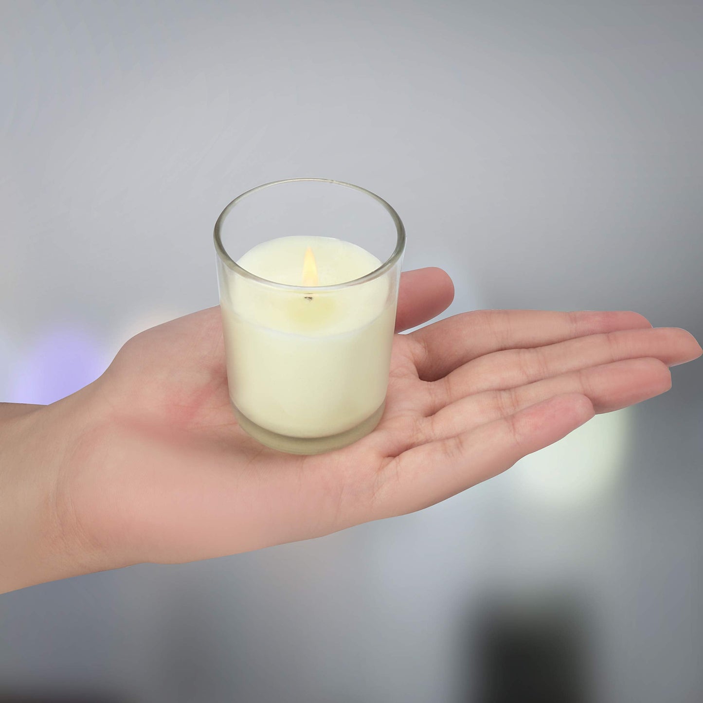 Belle Vous Unscented Clear Glass Filled Votive Candles (24 Pack) - 12 Hour Burn Time - Clear Glass Holders with Hand Poured Warm White Wax Candles -