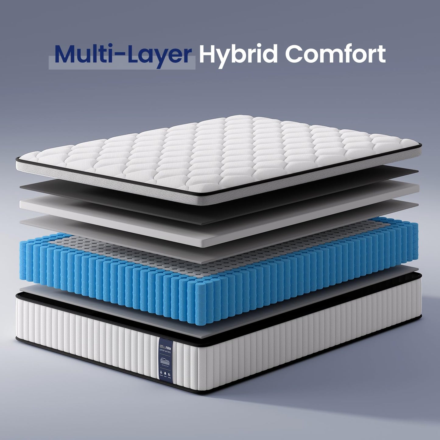 BedStory 4FT6 Double Mattress 12 Inch, Medium Firm Hybrid Pocket Sprung Mattress with Breathable Foam, Motion Isolation & Pressure Relief