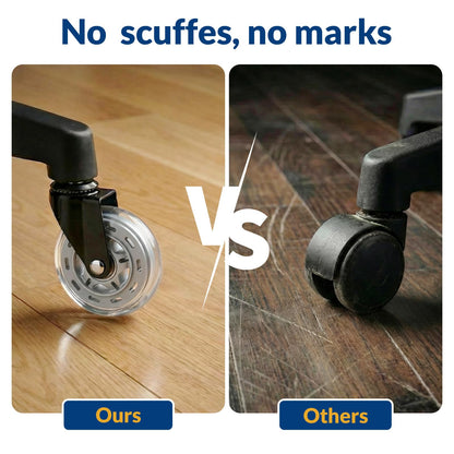 COSYLAND Office Chair Casters 11 mm x 22 mm - Set of 5 Casters for Office Chairs - Super Quiet and Soft for Hard Floors, Parquet, Carpet, Laminate