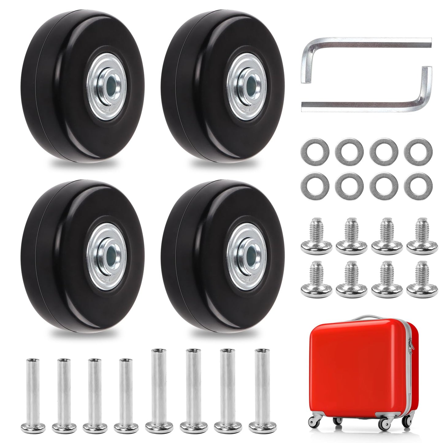 WEDAMOO Suitcase Wheels Replacement 50×18 mm, 4 Pcs