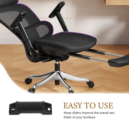 SHINEOFI 4Pcs Desk Chair Footrest Sliders Replacement Parts Ergonomic Footrest Attachment for Office Gaming Chairs Smooth Edges Easy Installation