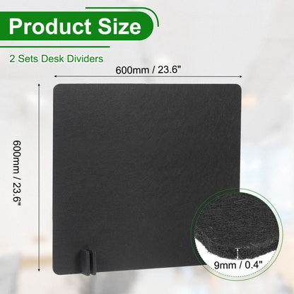 PATIKIL Desk Divider, 2 Set 24 x 24 Inch Acoustic Freestanding Desk Divider Desk Privacy Panel with 8 Pcs Support Feet for Library Office Workstation