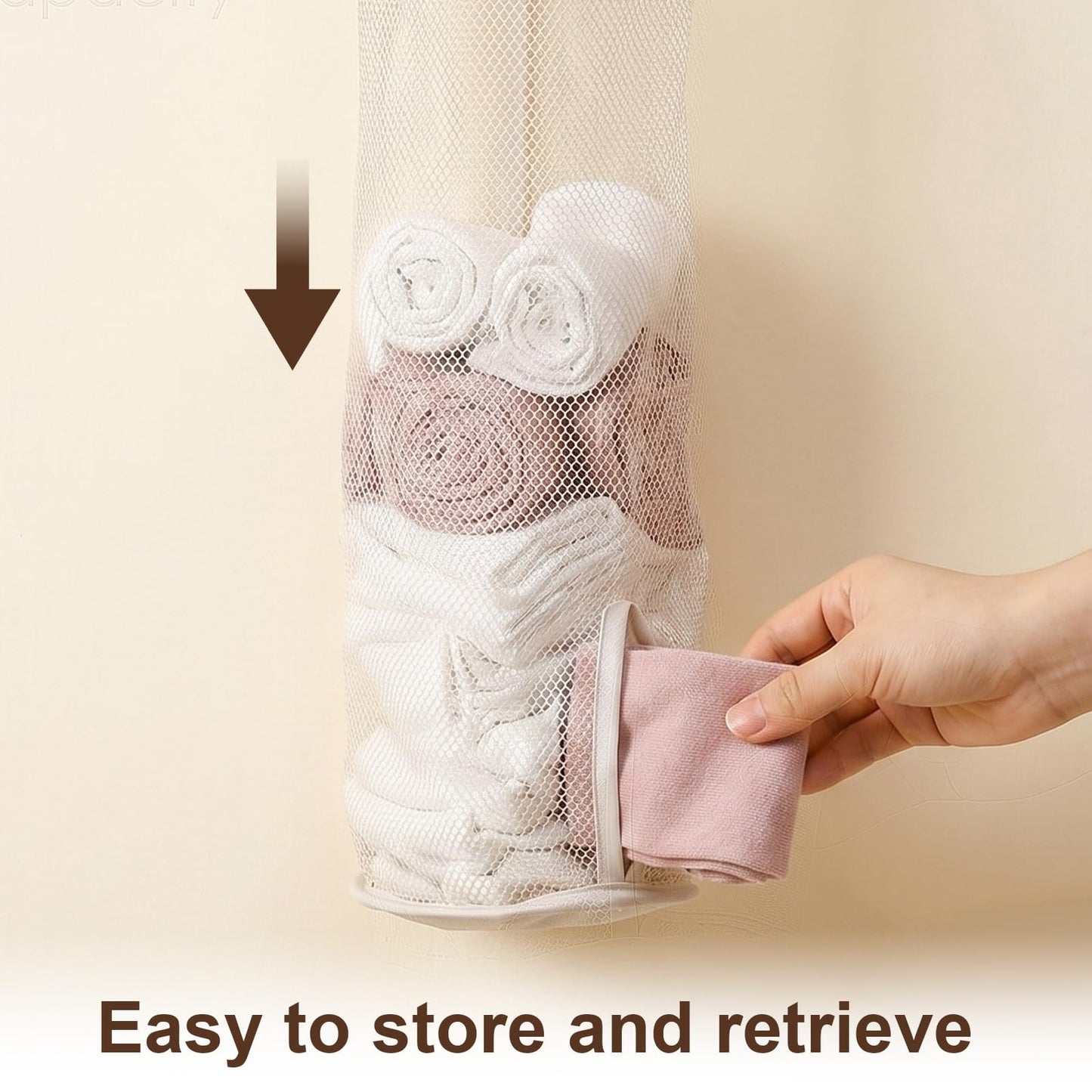 Aphumedc 2Pcs Wall Sock Storage, Hanging Mesh Closet Organizer Multifunctional HangingPocket for Sock