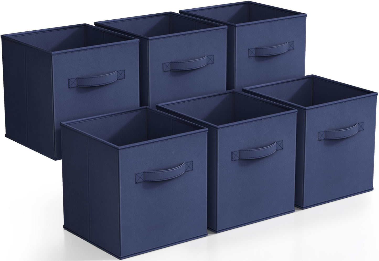 Sorbus Foldable Storage Cube Basket Bin (6 Pack, Navy Blue)