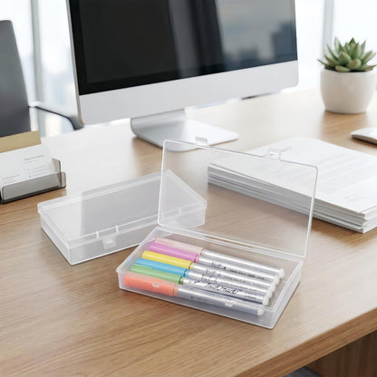 LJY 12 Pack Plastic Storage Boxes with Lids 15.5 x 8.5 x 3 cm, Clear