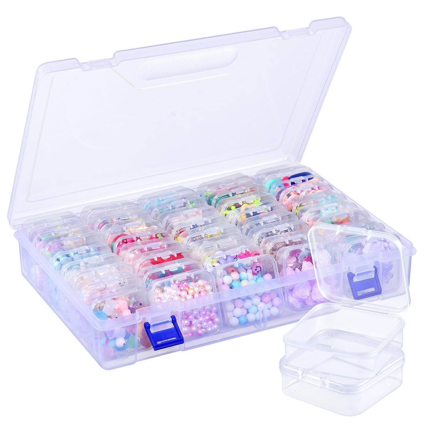 Funtopia 40 Pcs Bead Storage Box,Small Plastic Craft Organiser Containers